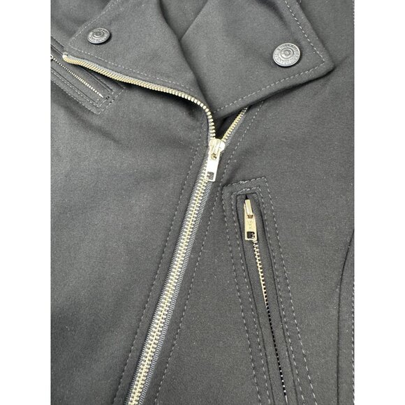 True Religion Womens S Black "Store Sample" Biker Jacket 90s Y2K Gothic Skater - Picture 6 of 14